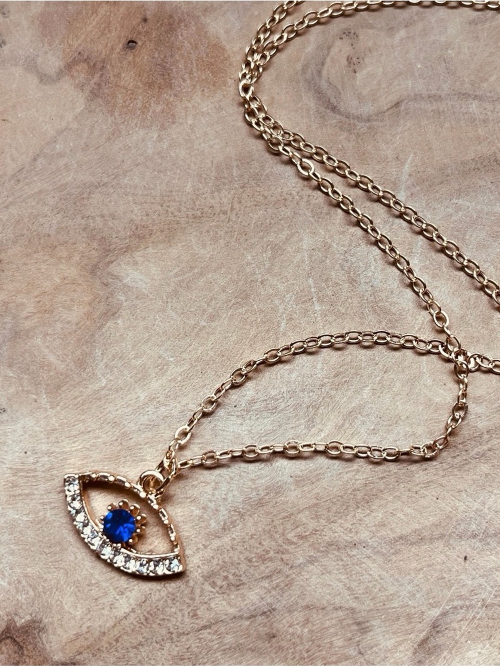 Gold Blue Third Eye Pendant Necklace - Women's Jewelry - Eye of Protection